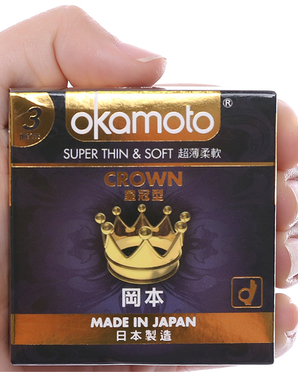 Bao cao su Okamoto Crown siêu mỏng 52mm